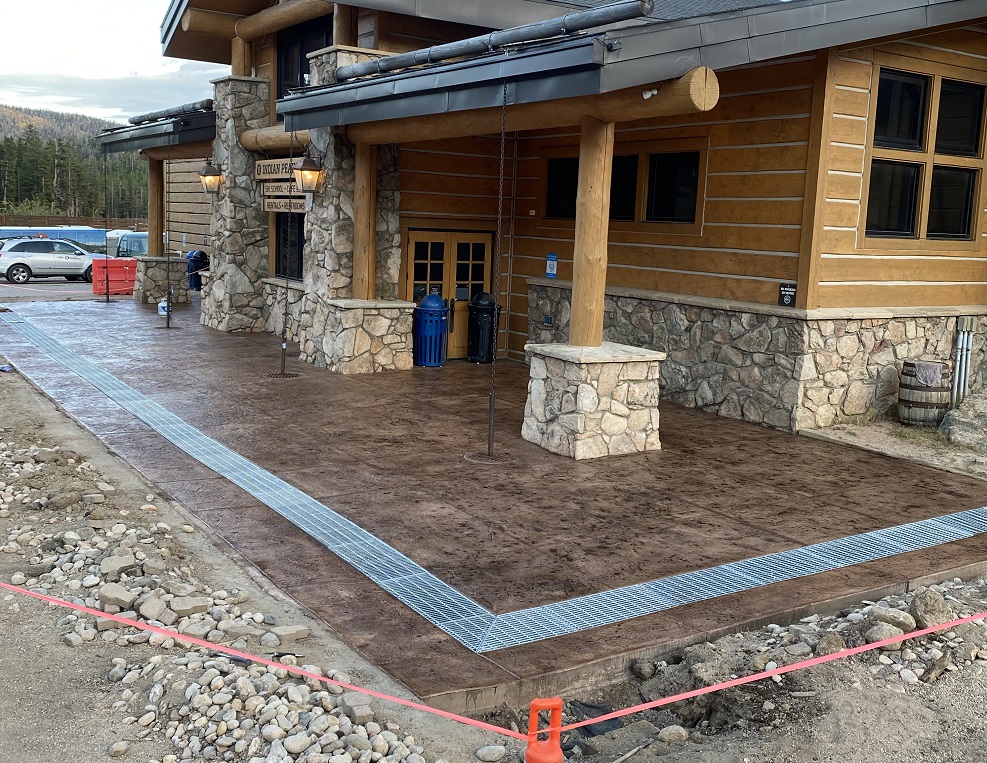 Eldora Mountain Indian Peaks Lodge Concrete project, stamped concrete