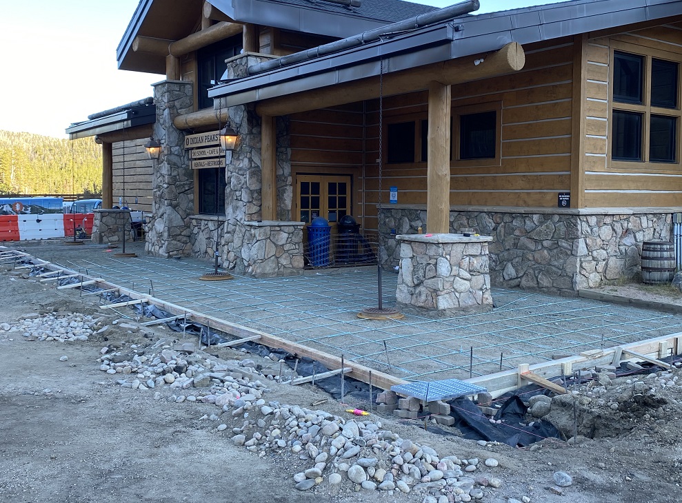 stamped concrete,stamped concrete pour, rebar tied, stamped concrete prep