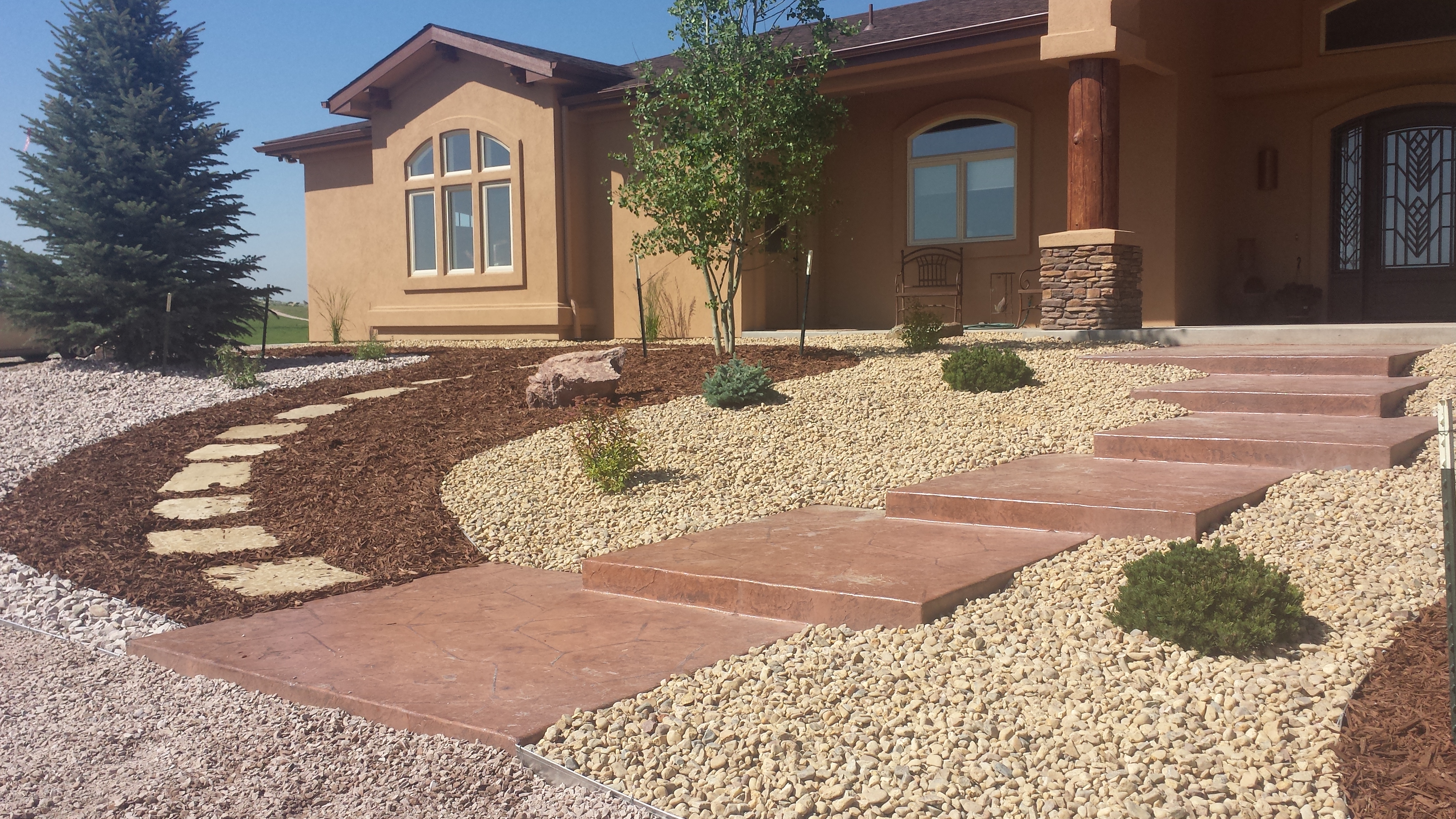 new concrete steps & landscaping