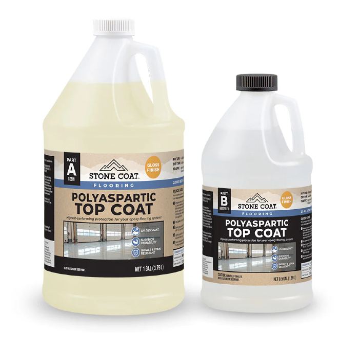 polyaspartic top coat, clear coat floor sealer, floor sealers, polyaspartic epoxy, polyaspartic denver, denver epoxy floors