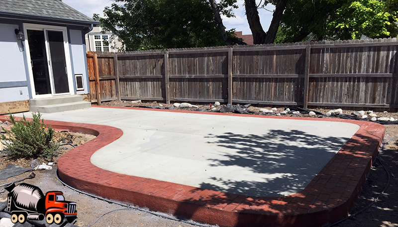 Stamped Concrete Boarder around Patio in Denver, CO